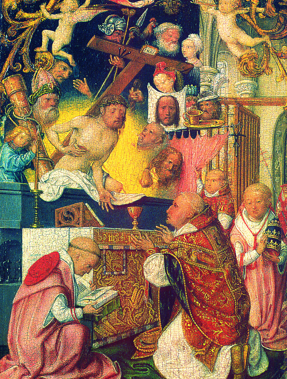 Una delle Messe miracolose di San Gregorio Magno, in cui Cristo apparve Crocifisso (Museo Diocesano di Tier)